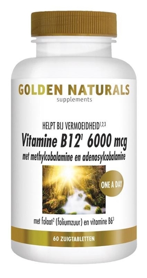 GOLDEN NATURALS VITAMINE B12 6000 MCG 60 VEGA ZUIGTABL